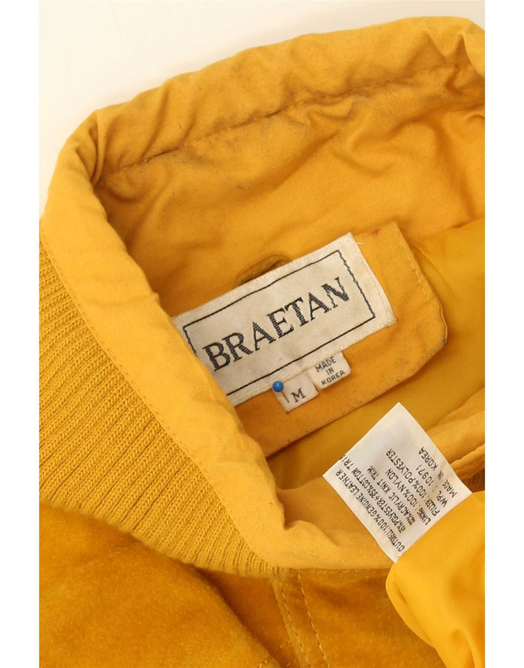 Braetan Herren Lederjacke UK 38 Mittelgelb