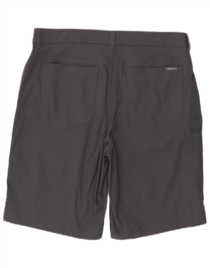 EDDIE BAUER Herren Cargo-Shorts W34 Large Graues Nylon