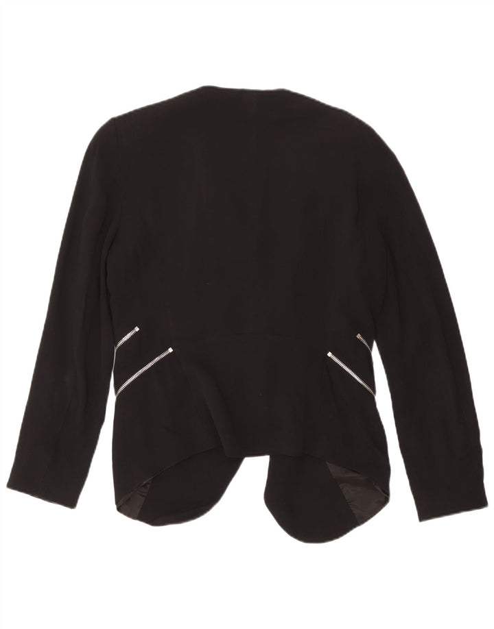 Offene Blazer-Jacke für Damen von Zara, UK 14, große schwarze Viskose