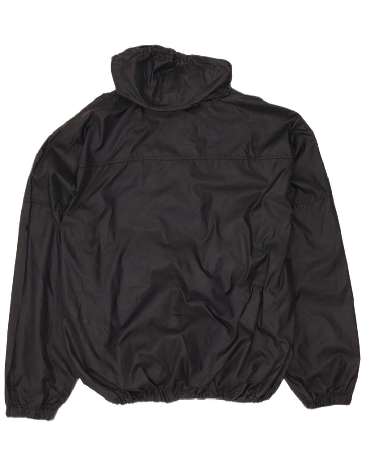 IZOD Herren-Regenjacke mit Kapuze, UK 40, Größe L, schwarzes Nylon