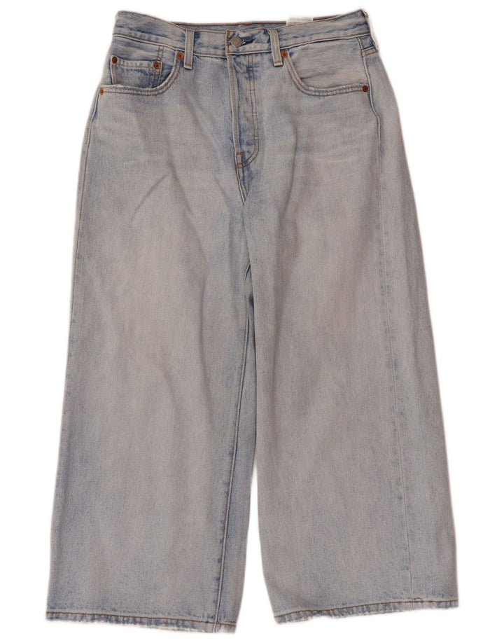 Levi's Damen-Jeans mit weitem Bein, kurz geschnitten, W28, L23, blaue Baumwolle