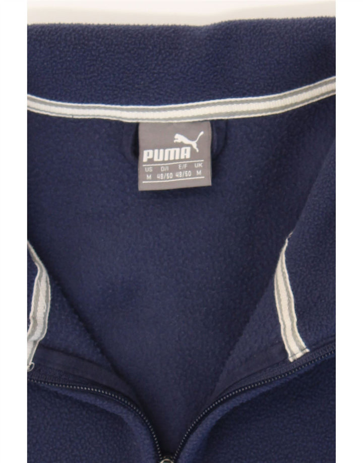 PUMA Mens Fleece Jacket UK 38 Medium Navy Blue Polyester Vintage Puma and Second-Hand Puma from Messina Hembry 