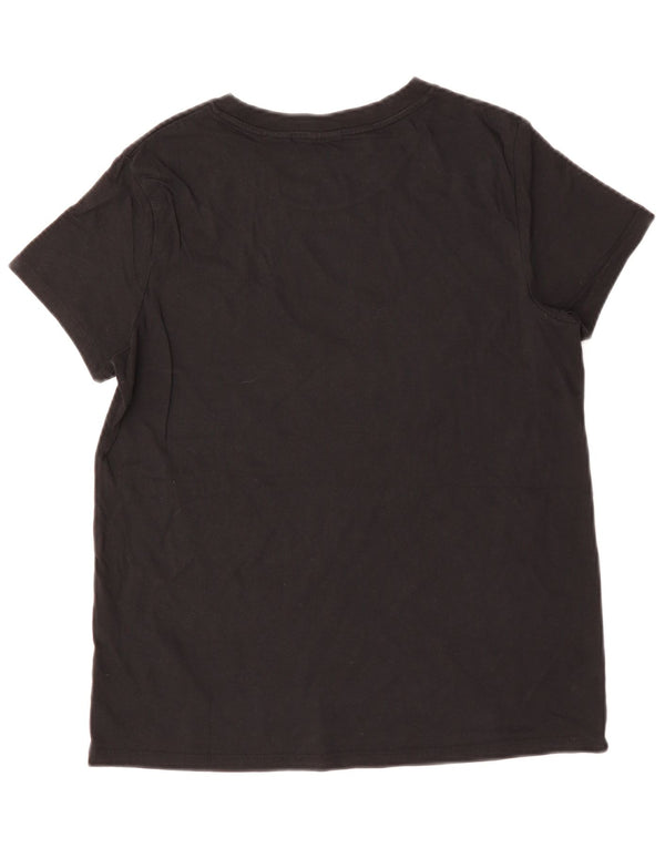 Levi's Damen T-Shirt Top UK 14 Mittelschwarze Baumwolle