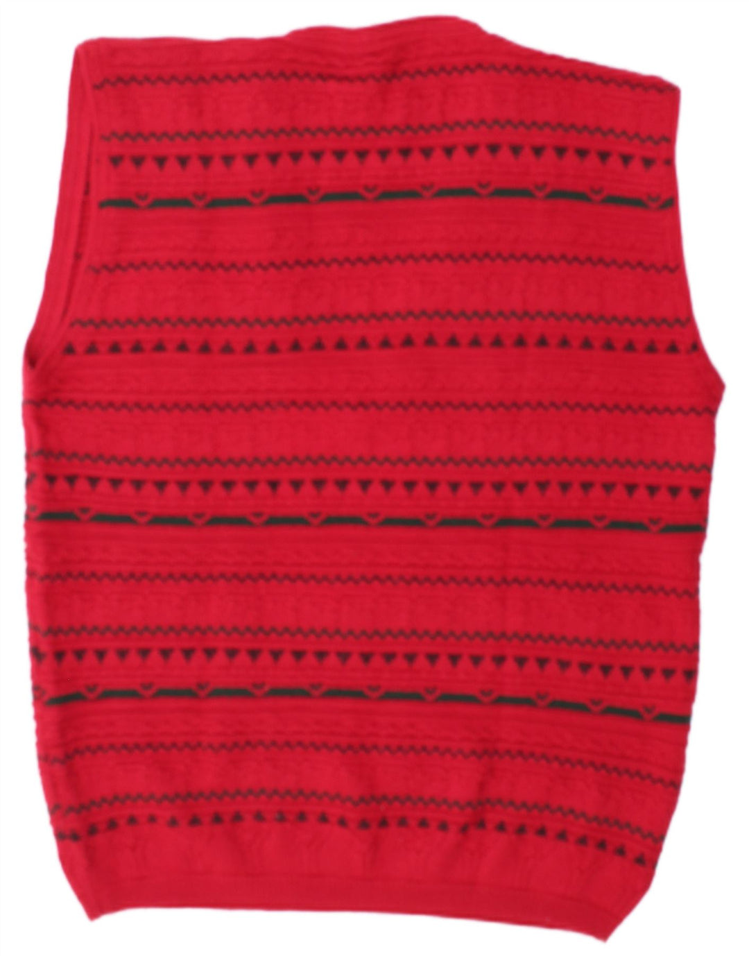 Vintage Herren Weste Tank Top XL Rot Geometrisch