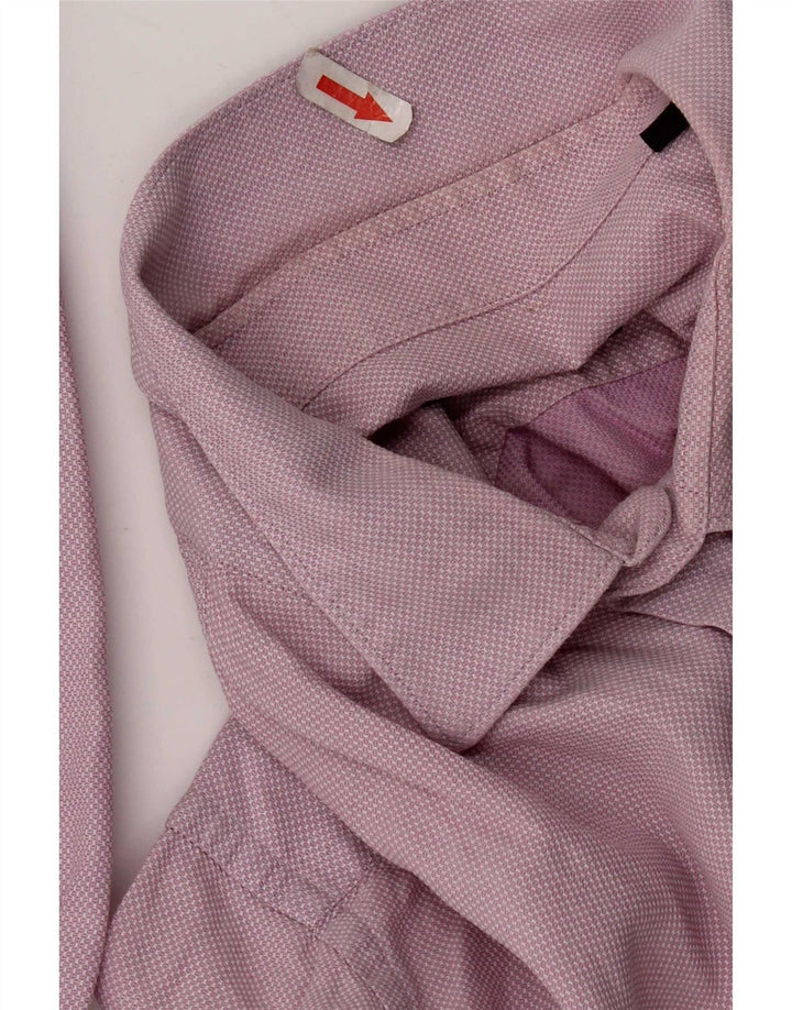 Hugo Boss Herren-Hemd mit normaler Passform, Größe 41 16, groß, rosa gefleckt
