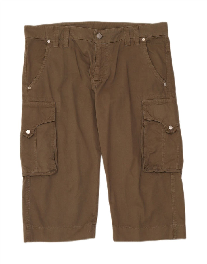 GAZZARRINI Herren Cargo-Bermudashorts IT 50 Large W38 Khaki Baumwolle