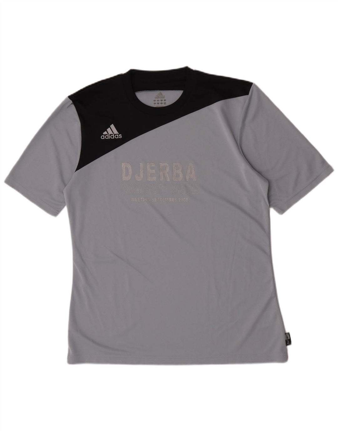 Adidas Herren Climalite Graphic T-Shirt Top Mittelgraues Colourblock-Polyester