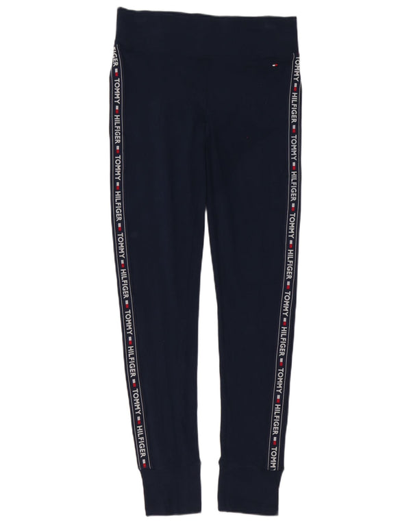 Tommy Hilfiger Womens Graphic Leggings UK 12 Medium Marineblau Baumwolle