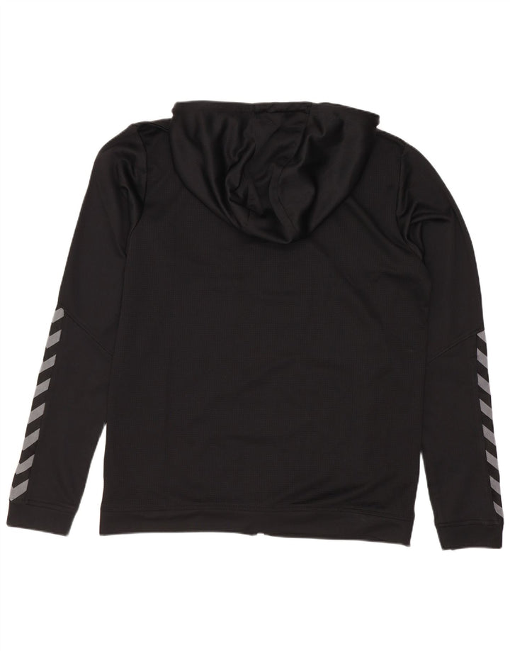 Hummel Herren-Kapuzenpullover mit grafischem Reißverschluss, mittelschwarz, Polyester