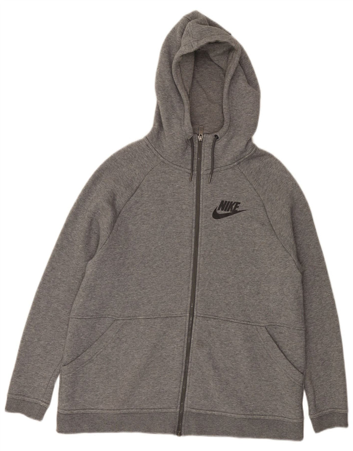 Nike Herren-Kapuzenpullover mit Reißverschluss, groß, grau gefleckte Baumwolle