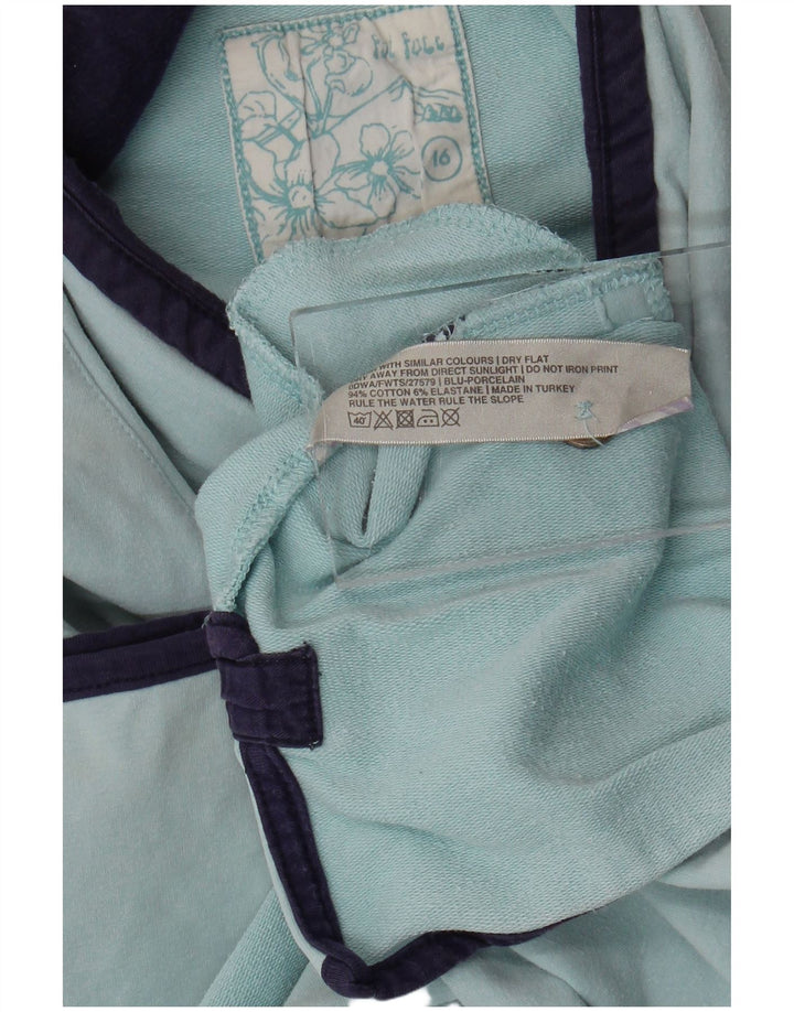 FAT FACE Damen Sweatshirt Pullover UK 16 Large Blau Baumwolle