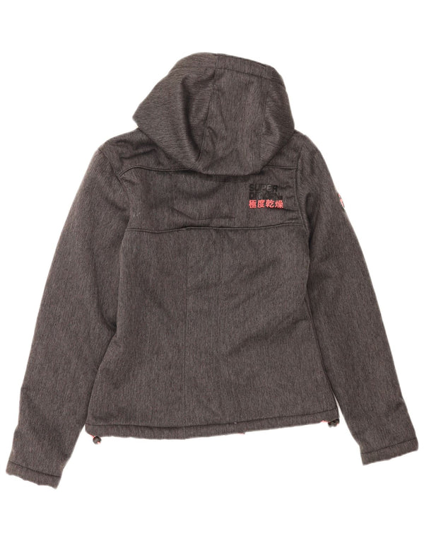 Superdry Damen Windcheater mit Kapuze Sherpa Windjacke UK 6 XS Grau