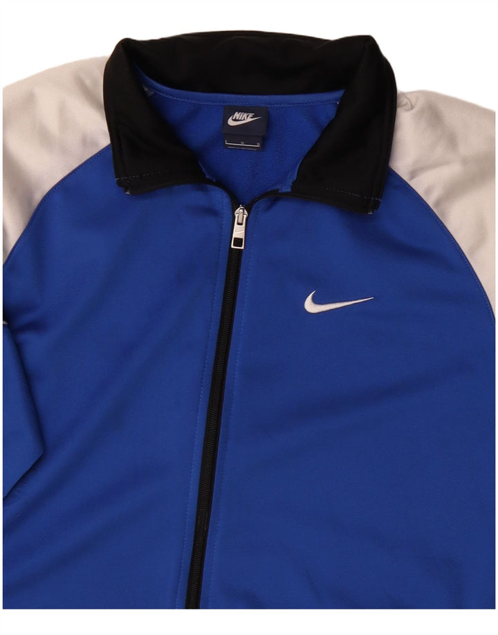 Nike Herren-Trainingsanzug-Topjacke, großes, blaues Farbblock-Polyester