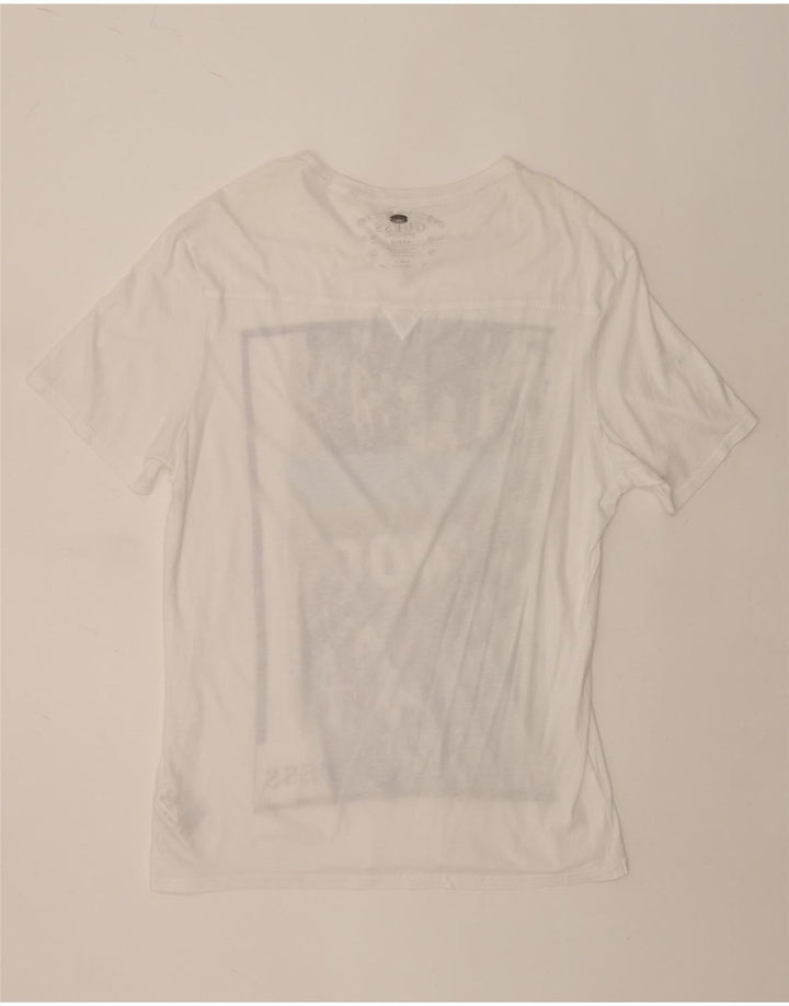Guess Herren-T-Shirt mit Grafik, UK 40, mittelweiße Baumwolle