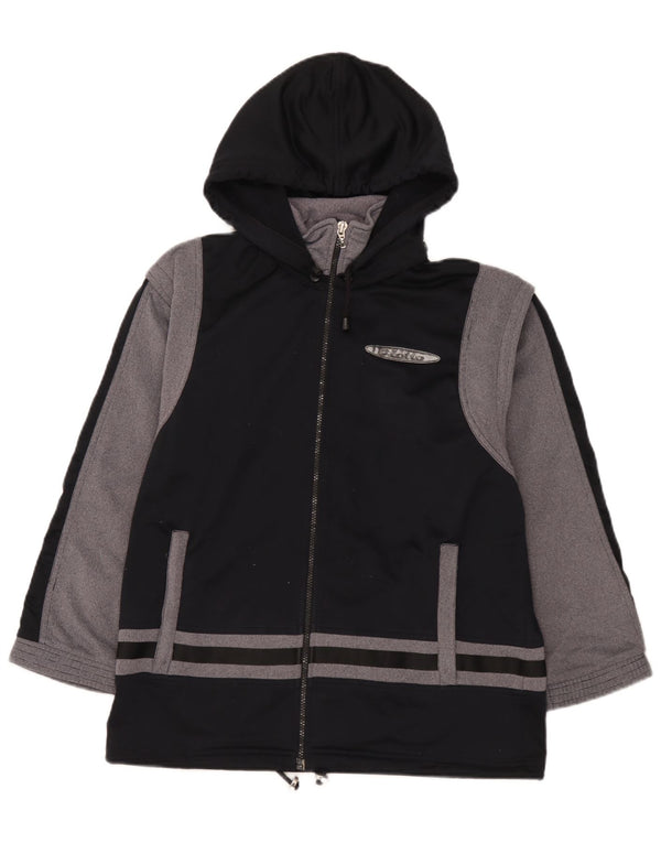 Lotto Jungen-Trainingsanzug mit Kapuze, Oberteil, Jacke, 15–16 Jahre, 3XL, Schwarz, Farbblock