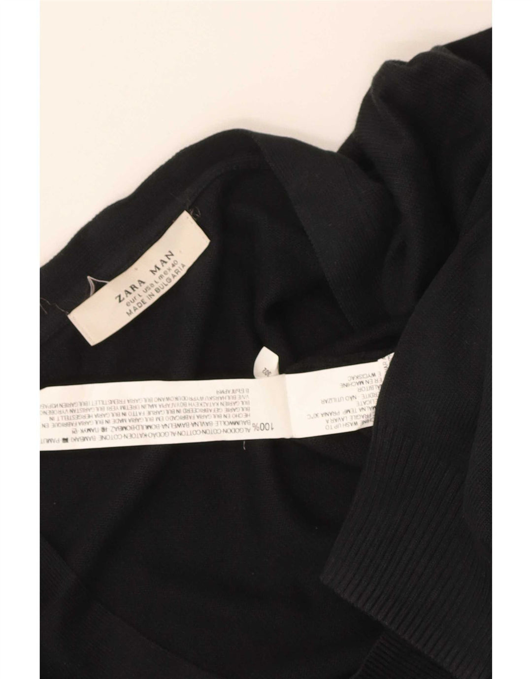 Zara Herren-Strickjacke, groß, aus schwarzer Baumwolle