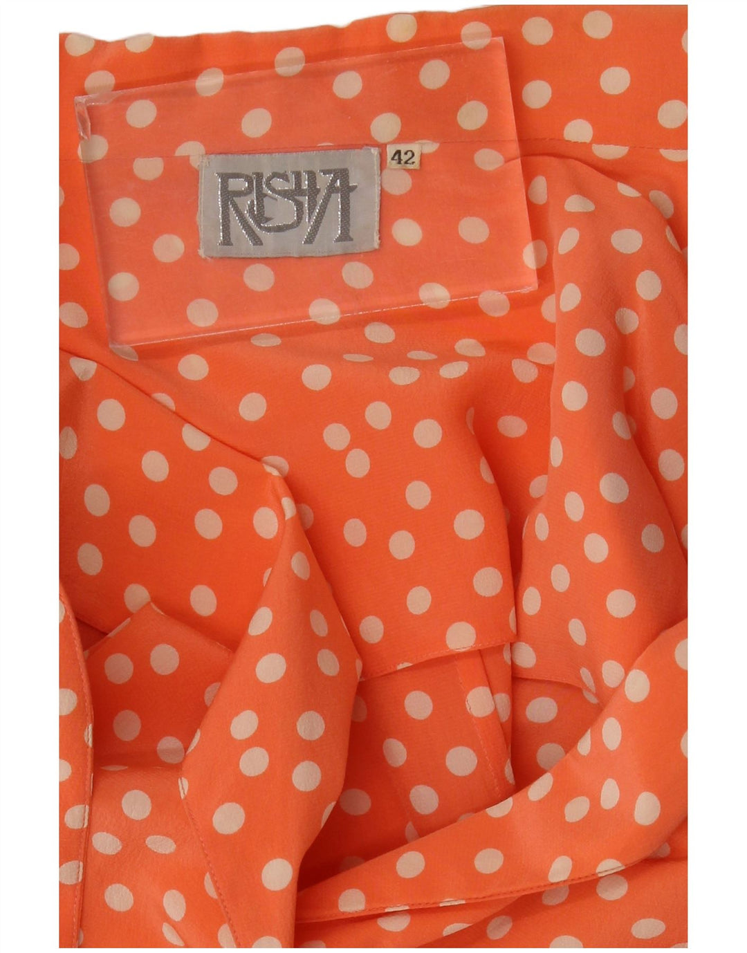 Vintage Damen Kurzarm Blazer Jacke IT 42 Medium Orange Polka Dot