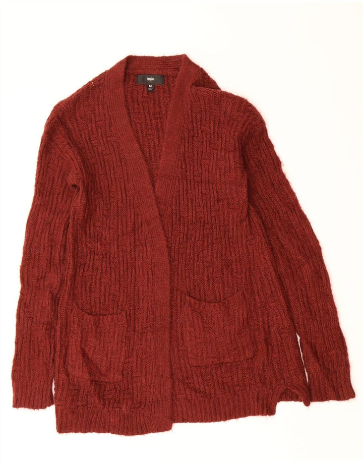 MOSSIMO Womens Loose Fit Open Cardigan Sweater UK 14 Medium Burgundy Vintage Mossimo and Second-Hand Mossimo from Messina Hembry 