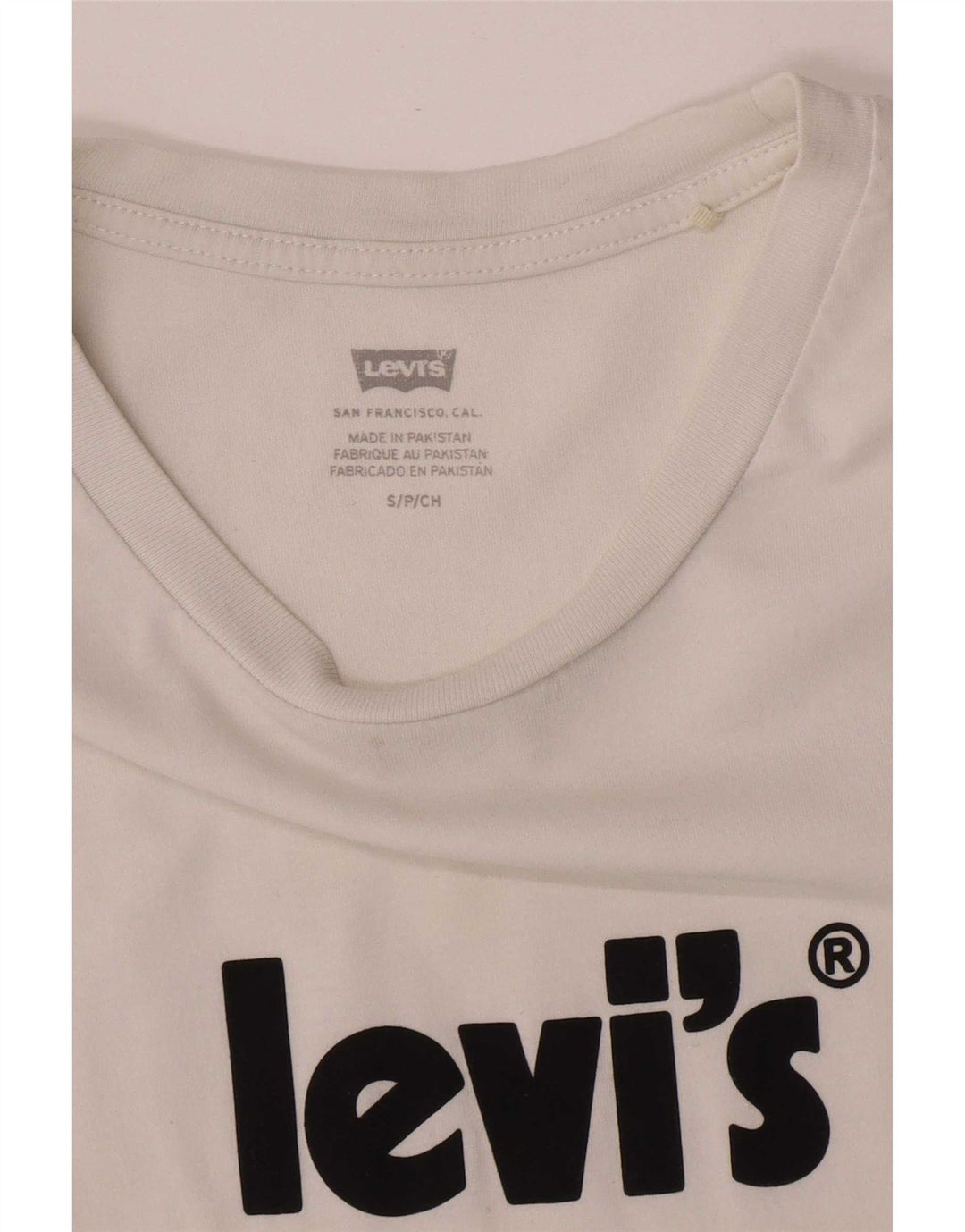 Levi's Damen-T-Shirt mit Grafik, UK 10, Größe S, Weiß
