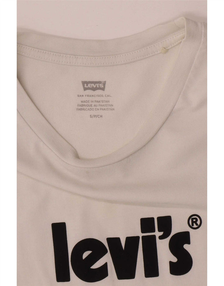 Levi's Damen-T-Shirt mit Grafik, UK 10, Größe S, Weiß