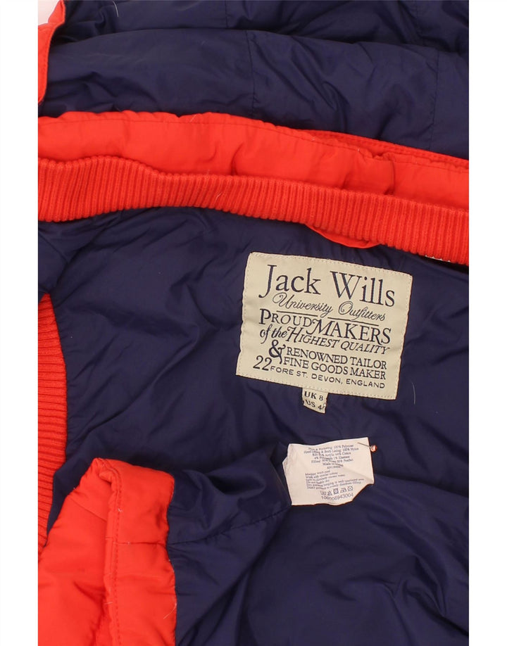 JACK WILLS Wattierte Damenweste mit Kapuze, UK 8, Größe S, Rot, Polyester