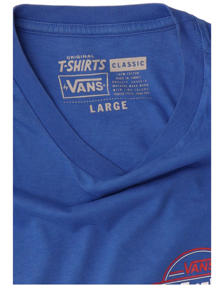 VANS Herren-T-Shirt mit klassischer Grafik, groß, aus blauer Baumwolle