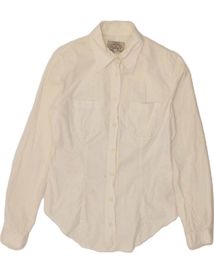 ARMANI JEANS Womens Shirt UK 14 Medium White Cotton Vintage Armani Jeans and Second-Hand Armani Jeans from Messina Hembry 