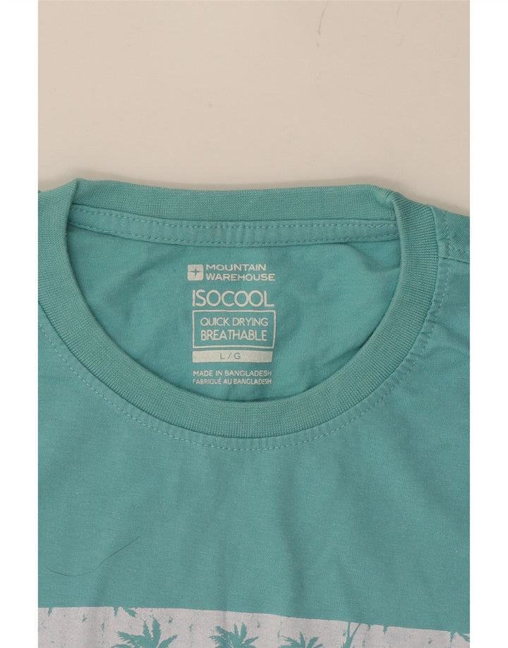 MOUNTAIN WAREHOUSE Mens IsoCool Graphic T-Shirt Top Large Blue Striped Vintage Mountain Warehouse and Second-Hand Mountain Warehouse from Messina Hembry 
