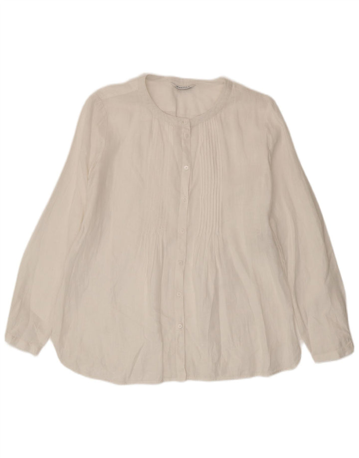 Übergroße Hemdbluse für Damen von Marella, UK 10, Größe S, weißes Leinen