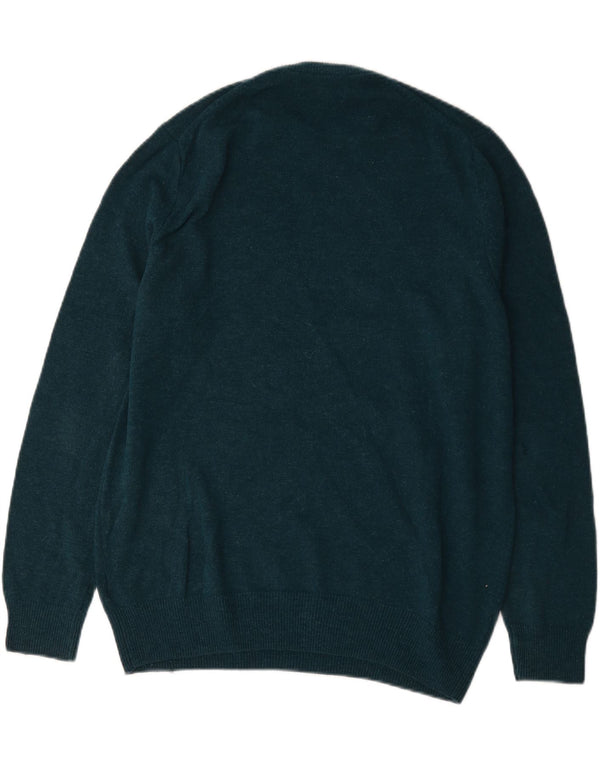 Marks & Spencer Herren-Pullover mit Rundhalsausschnitt, XL, grüne Lammwolle