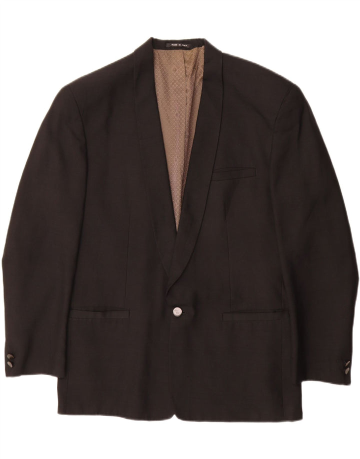 Biagiotti Herren 1-Knopf-Blazerjacke UK 38 Mittelschwarz