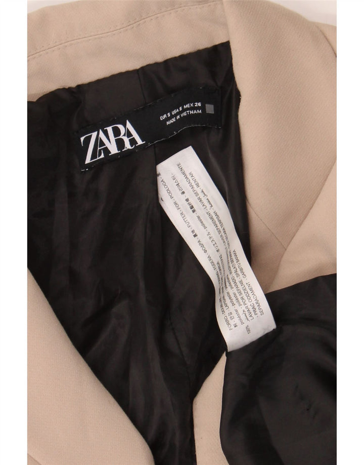 Zara Damen Übergroße zweireihige Blazerjacke UK 10 Small Beige