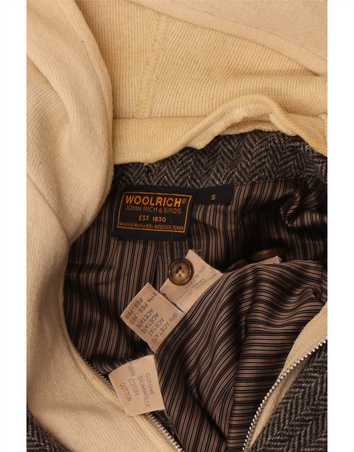 Rich Damen-Blazer mit 1 Knopf und Kapuze, Gr. 10, Größe S, Grau, Fischgrätenmuster