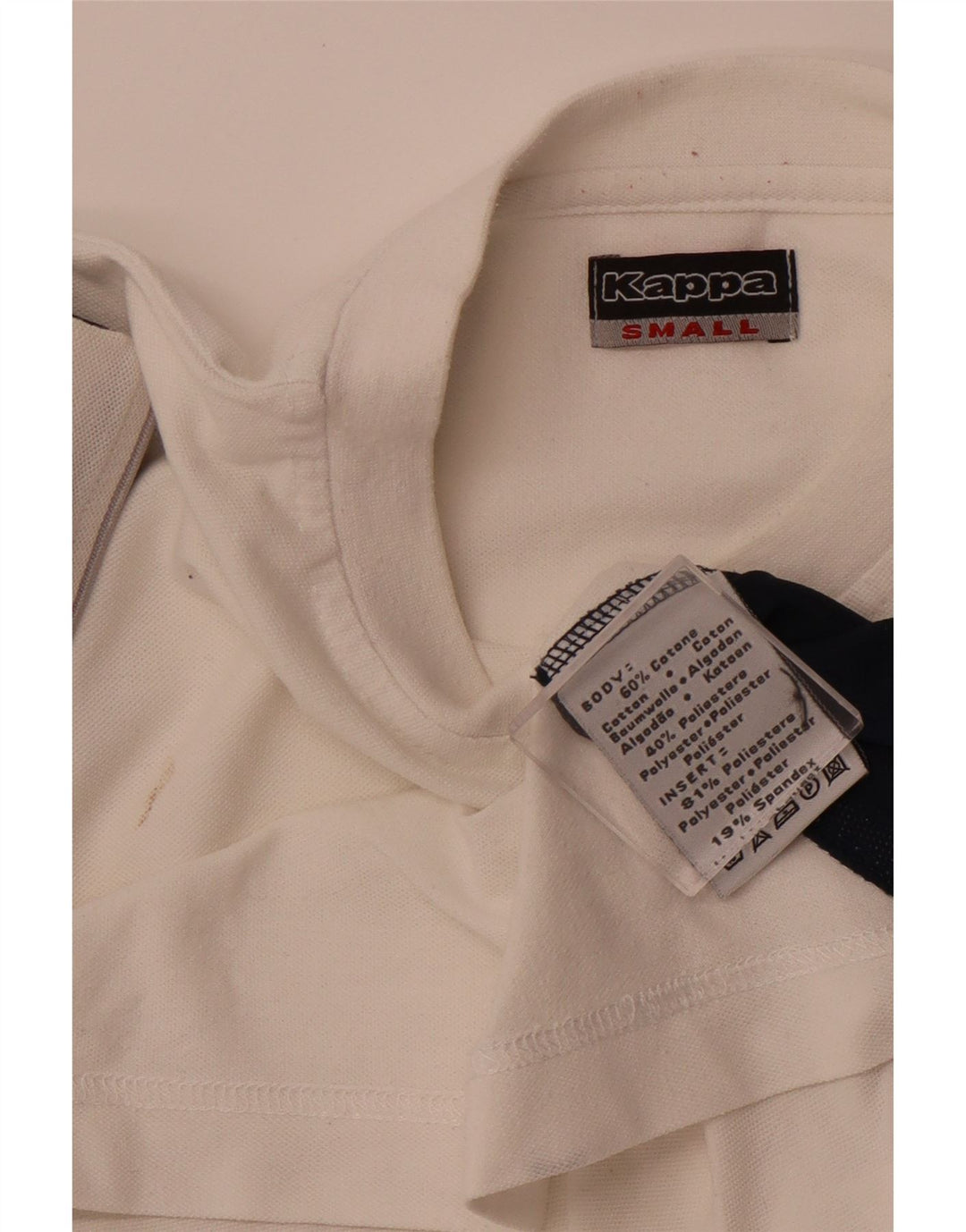 KAPPA Herren T-Shirt Top Small Weiß Colourblock Baumwolle Sport