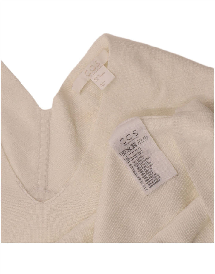 Cos Damen Top Langarm UK 14 Mittelweiße Baumwolle
