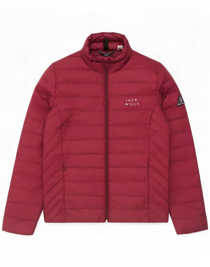 Jack Wills wattierte Damenjacke UK 8 Small Burgundy Polyamid