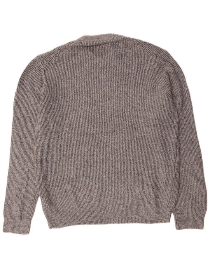 Marks & Spencer Herren-Pullover mit Rundhalsausschnitt, Größe L, Grau, Polyamid