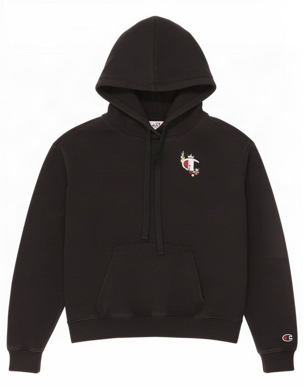 Champion Damen Übergroßer Kapuzenpullover UK 6 XS Schwarze Baumwolle