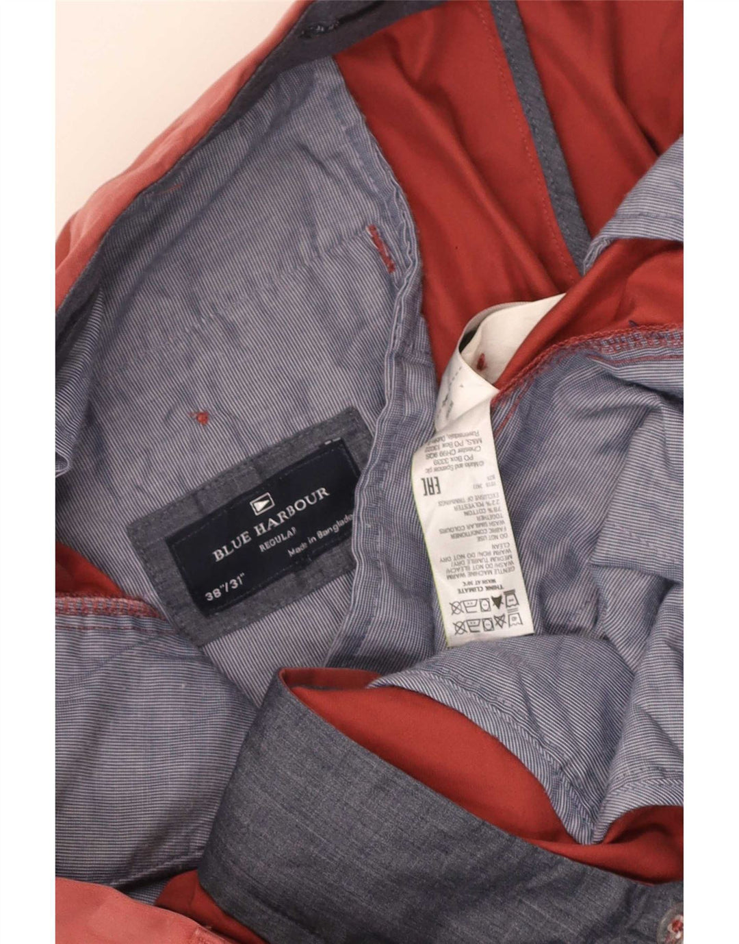 Marks & Spencer Herren Blue Harbor Regular Fit Chinohose W38 L31 Rot