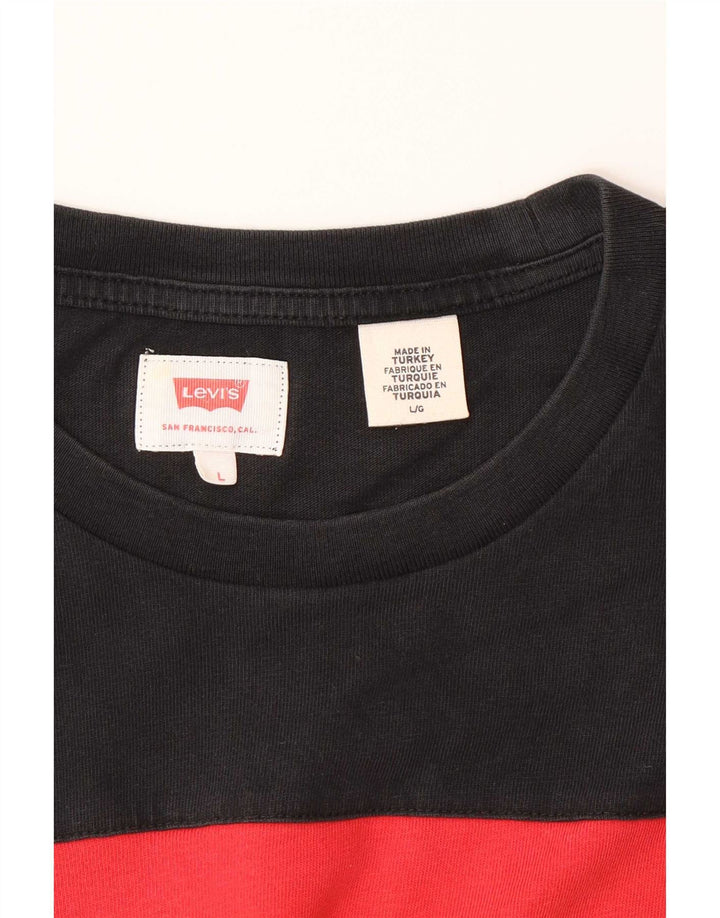 Levi's Herren-T-Shirt mit Grafik, Größe L, Schwarz, Farbblock