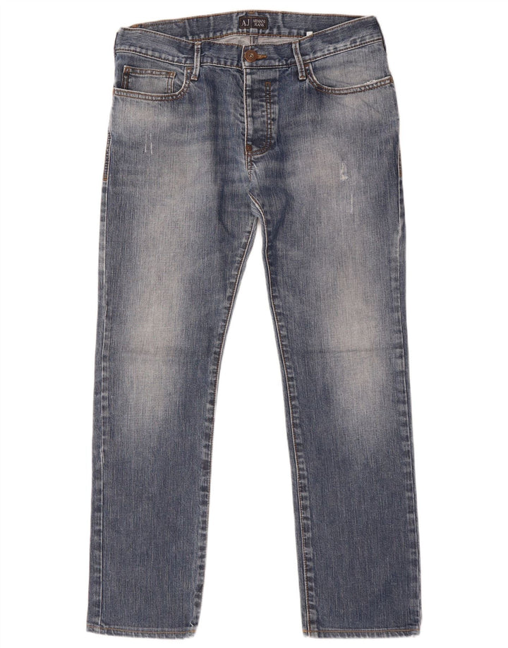 Armani Herren Straight Jeans W32 L30 Blau