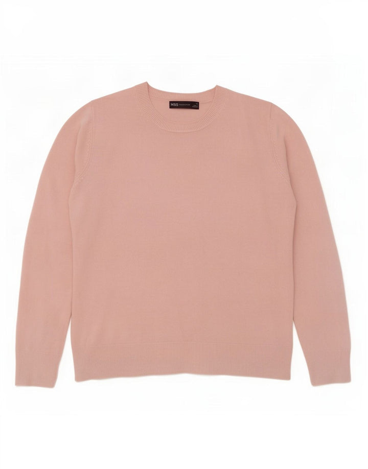 Marks & Spencer Damen-Pullover mit Rundhalsausschnitt, Gr. 12, Mittelrosa