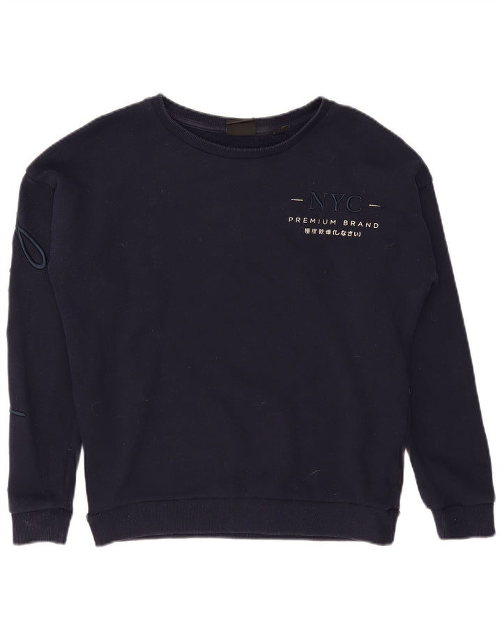 SUPERDRY Damen-Sweatshirt in Übergröße mit Grafik, Gr. 8, Marineblau