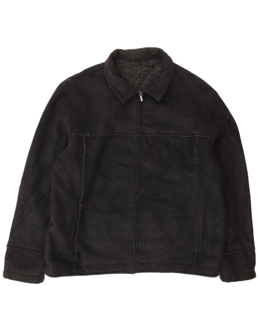 Marks & Spencer Herren Sherpa Jacke UK 42 XL Schwarz