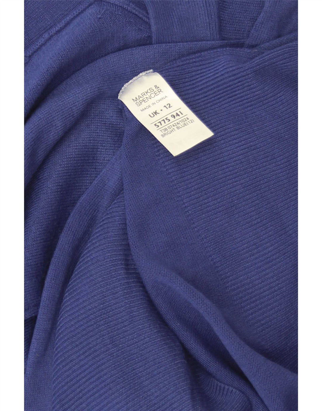 Marks & Spencer Damen-Pullover mit U-Boot-Ausschnitt, UK 12, Mittelblau, Acryl