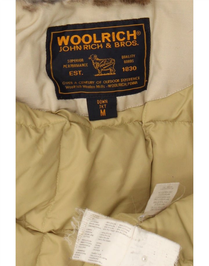 Woolrich Damen Wattierte Jacke UK 14 Mittelbeige Baumwolle