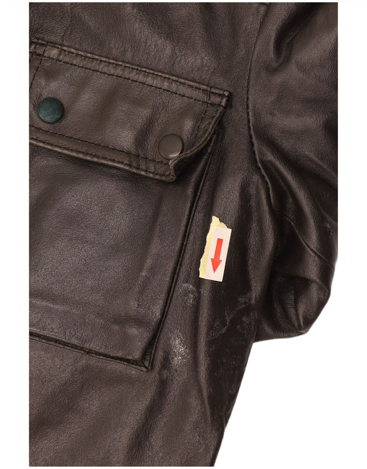 Suprema Damen Lederjacke IT 42 Mittelschwarzes Leder