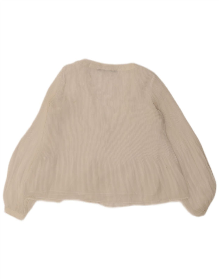 Zara Damen Hemdbluse UK 10 Small Weiß Polyester