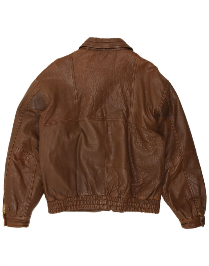 Vintage Herren Lederjacke IT 52 XL Braunes Leder