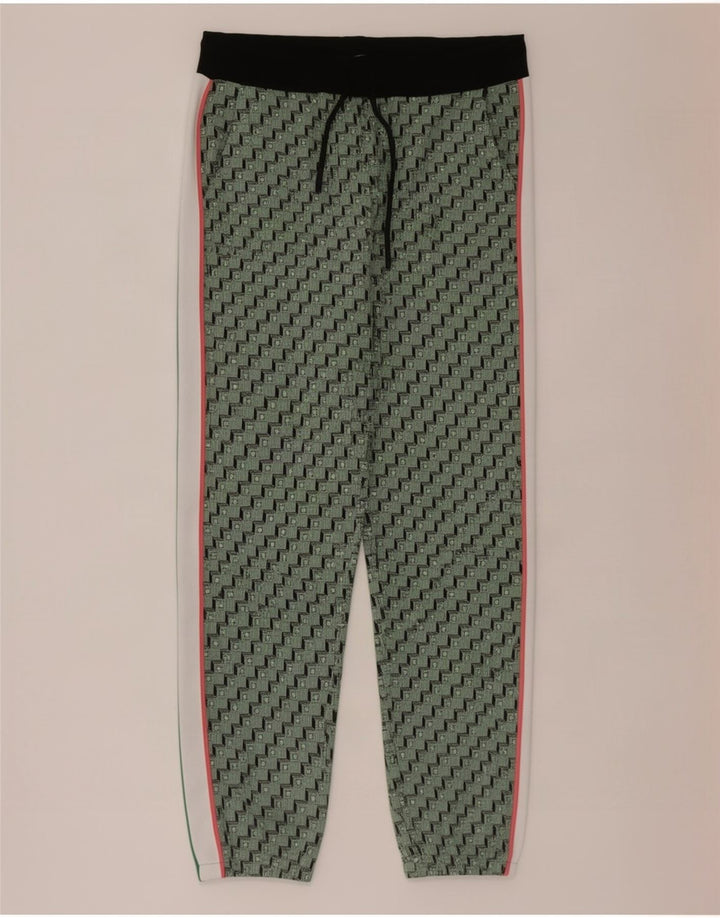 Zara Herren-Trainingshose, Jogginghose, mittelgrün, geometrisch, Polyester